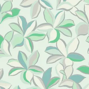 Livingwalls Vliestapete - 389083 - Grün Weiß Florale Tapete