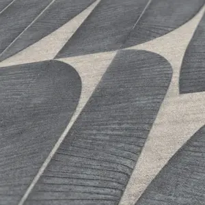 Livingwalls Vliestapete - 396583 - Beige Schwarz Bananenblatt