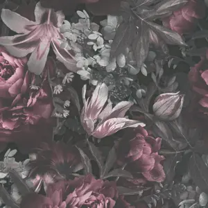 A.S. Création Vinyltapete - 385093 - Grau Rosa Florale Tapete