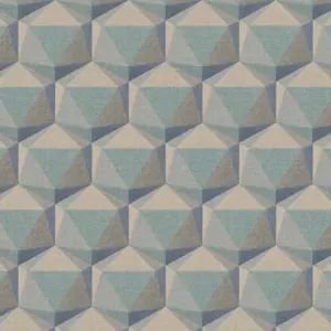 A.S. Création Vinyltapete - 387484 - Blau Beige Geometrische Tapete