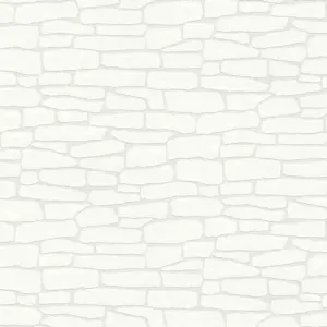 A.S. Création Vliestapete - 355515 - Überstreichbar Weiß Steintapete