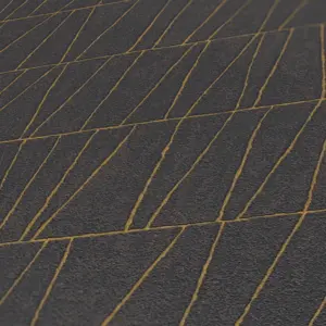 A.S. Création Vliestapete - 395063 - Schwarz Gold Grafiktapete