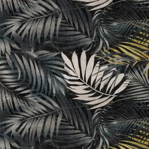 Livingwalls Vinyltapete - 382381 - Schwarz Grau Dschungeltapete
