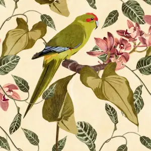 Livingwalls Vinyltapete - 382441 - Grün Beige Dschungeltapete