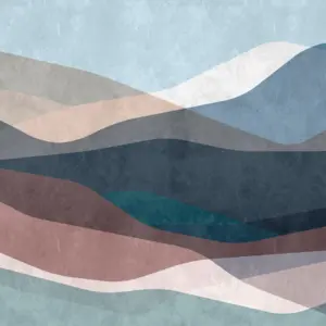 Livingwalls Vinyltapete - 382551 - Blau Braun Abstrakt