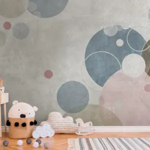 Livingwalls Vinyltapete - 383071 - Grau Beige Punktetapete / Kreistapete