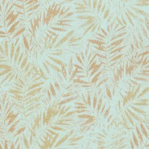 Livingwalls Vinyltapete - 391204 - Türkis Gold Blätter