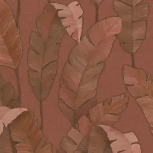 Livingwalls Vinyltapete - 392181 - Rotbraun  Blätter