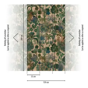 Livingwalls Vinyltapete - 398631 - Grün Beige Dschungel