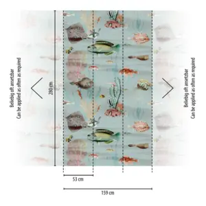 Livingwalls Vinyltapete - 398721 - Blau Bunt Fische