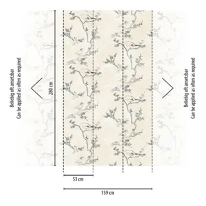 Livingwalls Vinyltapete - 398841 - Creme Schwarz Vogeltapete