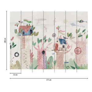 Livingwalls Vinyltapete - 399061 - Bunt Beige Waldtapete