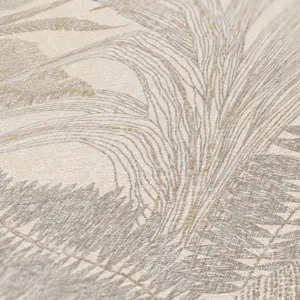 Livingwalls Vliestapete - 396545 - Beige Gold Floral