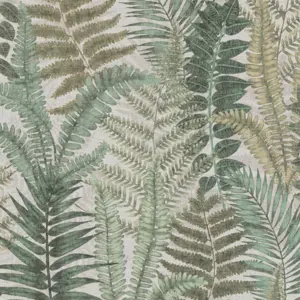 livingwalls Vinyltapete - 393474 - Beige Grün Blättertapete
