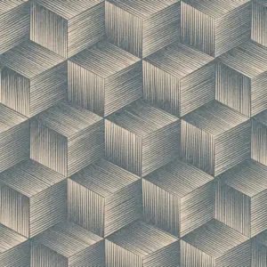 A.S. Création Vinyltapete - 385063 - Blau Beige 3D Tapete