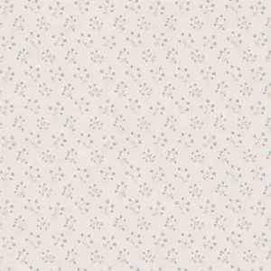 A.S. Création Vinyltapete - 390742 - Blau Creme Blümchentapete