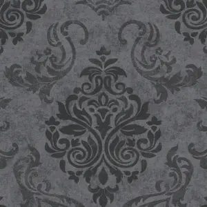 A.S. Création Vliestapete - 953723 - Schwarz Silber Barock Tapete