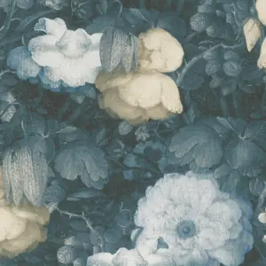 Livingwalls Vinyltapete - 369213 - Blau Grün Florale Tapete