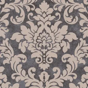 Livingwalls Vinyltapete - 372704 - Schwarz Silber Barock Tapete