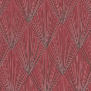 Livingwalls Vinyltapete - 378642 - Rot Grau Geometrische Tapete