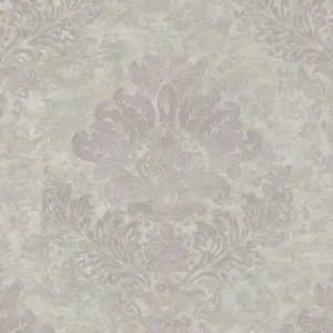 Livingwalls Vinyltapete - 379014 - Weiß Rosa Barock Tapete