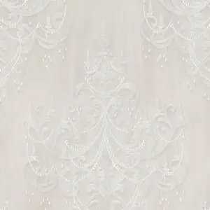 Livingwalls Vinyltapete - 380962 - Weiß Grau Barock Tapete