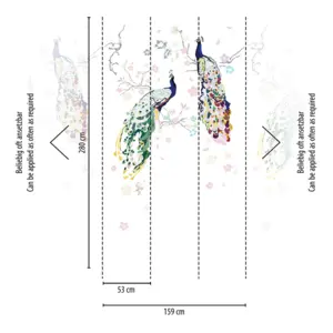 Livingwalls Vinyltapete - 389091 - Weiß Bunt Vogeltapete