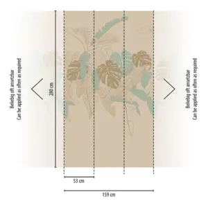Livingwalls Vinyltapete - 389102 - Beige Grün Dschungeltapete