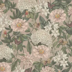Livingwalls Vinyltapete - 394262 - Rosa Grün Floral