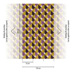 Livingwalls Vinyltapete - 398491 - Violett Gelb Grafik