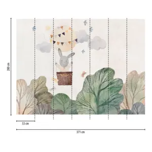 Livingwalls Vinyltapete - 399051 - Beige Grün Kinderzimmer