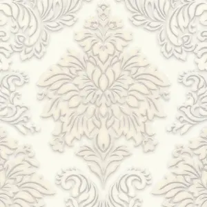 Livingwalls Vliestapete - 368982 - Weiß Silber Barock Tapete