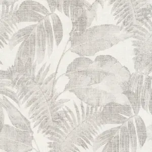 Livingwalls Vliestapete - 373962 - Grau Creme Dschungeltapete
