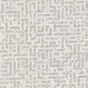Livingwalls Vliestapete - 386951 - Creme Silber Geometrische Tapete