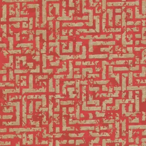 Livingwalls Vliestapete - 386954 - Rot Gold Geometrische Tapete