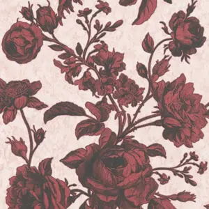 Livingwalls Vliestapete - 387004 - Rot Rosa Florale Tapete