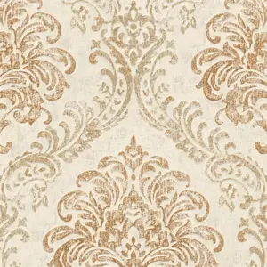 Livingwalls Vliestapete - 391125 - Weiß Gold Ornament