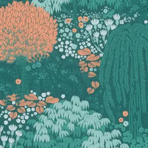 livingwalls Vinyltapete - 393503 - Petrol Orange Waldtapete