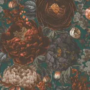 livingwalls Vinyltapete - 399793 - Grün Grau Floral