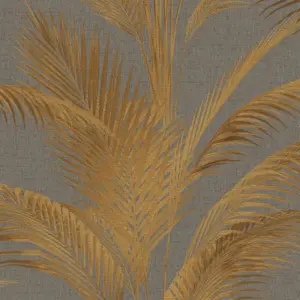 livingwalls Vinyltapete - 399804 - Grau Gold Floral