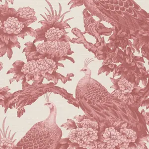 livingwalls Vinyltapete - 399824 - Rot Creme Floral