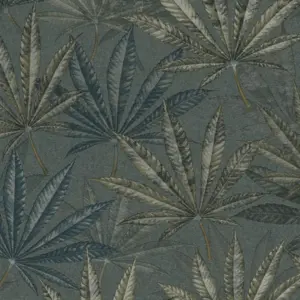 livingwalls Vinyltapete - 399844 - Grau Grün Floral
