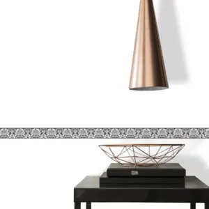 A.S. Création Bordüre - 303893 - Weiß Schwarz Barock Tapete