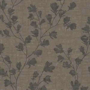 A.S. Création Vinyltapete - 387472 - Grau schwarz Florale Tapete