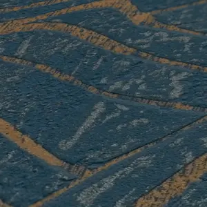 A.S. Création Vliestapete - 395074 - Dunkelblau Gold 3D tapete