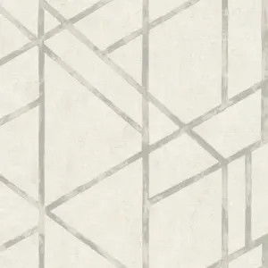 Livingwalls Vinyltapete - 369285 - Silber Weiß Geometrische Tapete