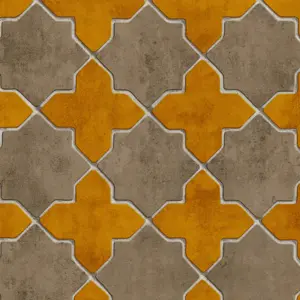 Livingwalls Vinyltapete - 374212 - Gelb Beige Geometrische Tapete