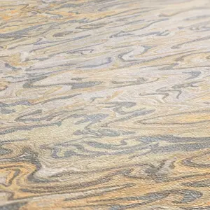 Livingwalls Vinyltapete - 383582 - Beige Silber Abstrakt