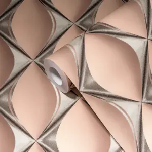 Livingwalls Vinyltapete - 386914 - Rosa Silber 3D Tapete