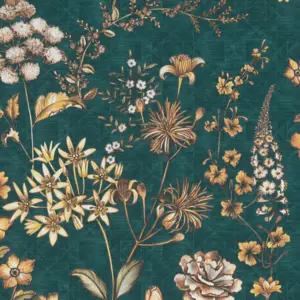Livingwalls Vinyltapete - 391174 - Petrol Orange Blumentapete